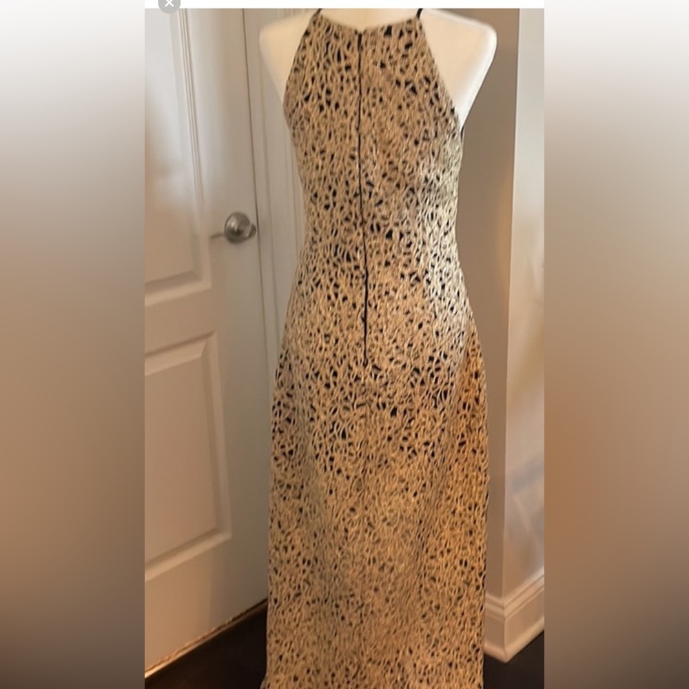 BELLE BADGLEY MISCHKA Elegant Black and Gold Embroidered Dress Size US 10 - Picture 3 of 15
